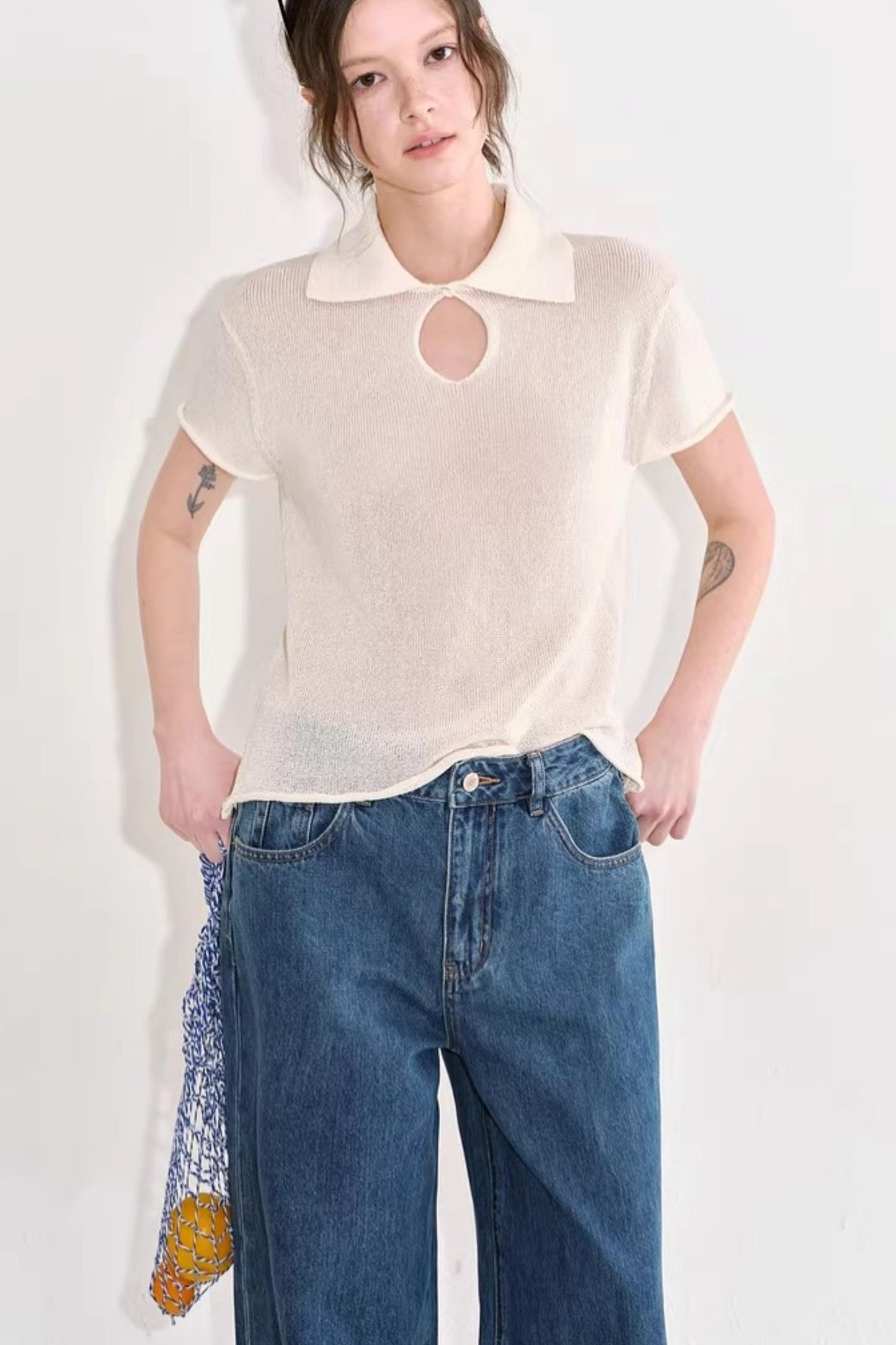 Retro Drapey Denim Pants