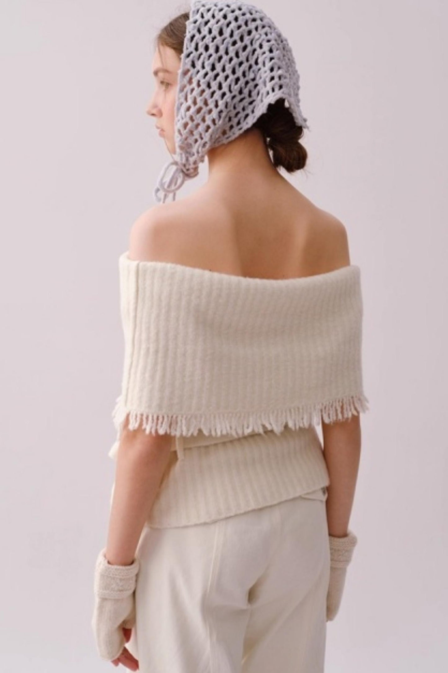 Hand-Crocheted Wool Blend Scarf