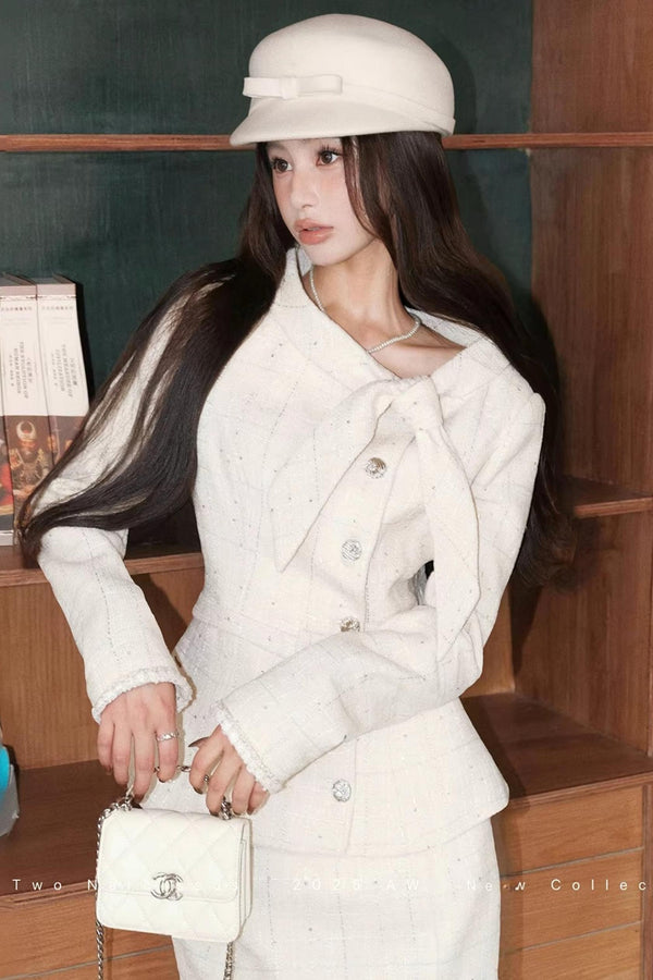 Elegant Narcissus Ribbon Suit Set-Up