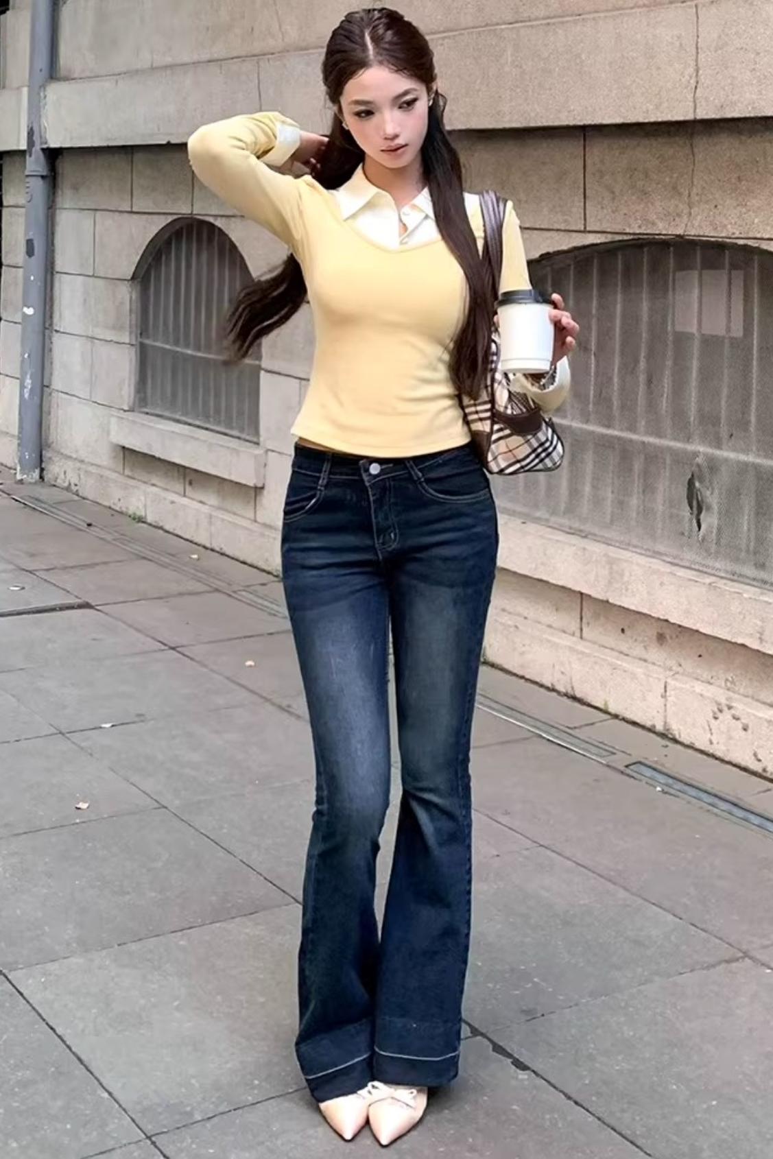 Narcissus Vintage Flared Slim Jeans