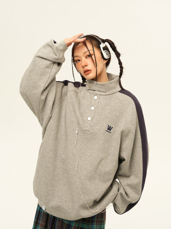 Stand collar pullover sweater