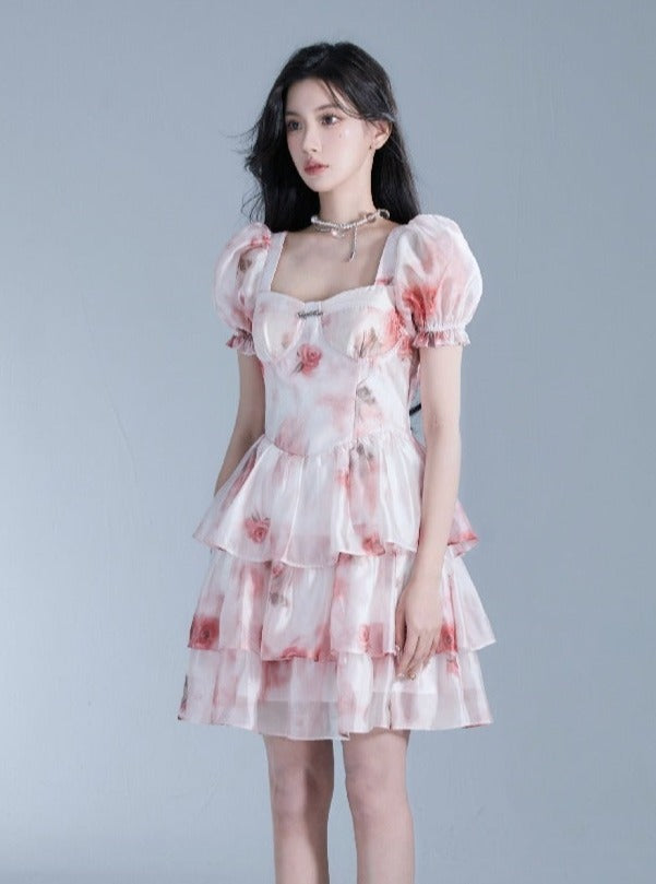 Rose Prinzessin Puffhülle Kleid