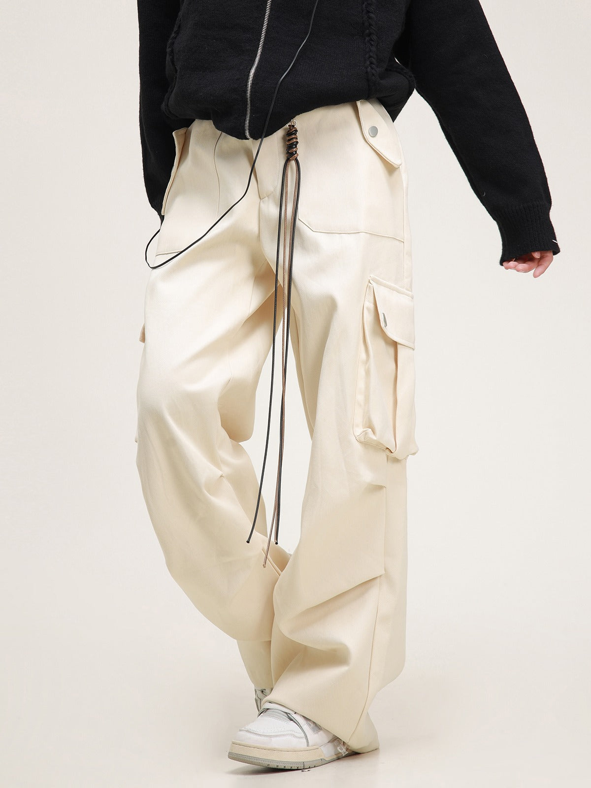 American retro fringe cargo pants