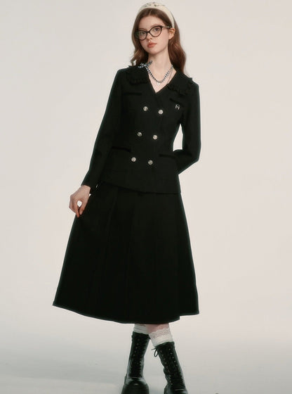 Vintage pleated skirt suit set