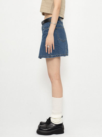Korean high waisted denim skirt