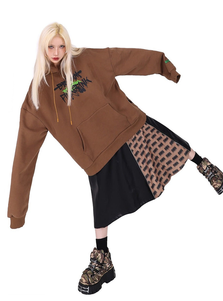 Hooded loose street hip hop coat