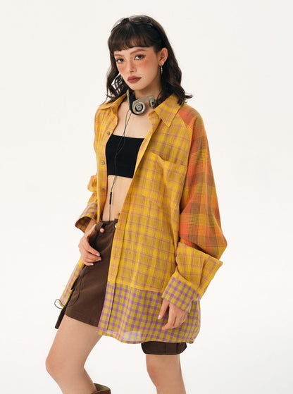 Loose plaid shirt