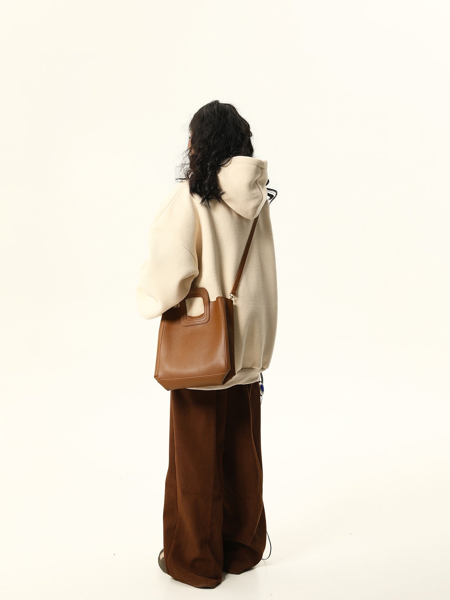 American retro thick polar fleece hooded coat