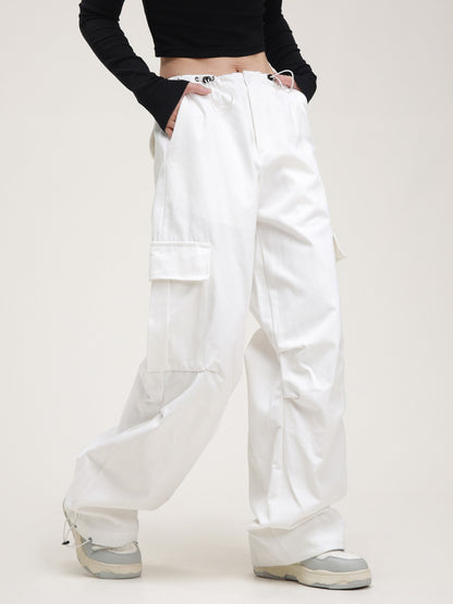 American straight drawstring cargo pants