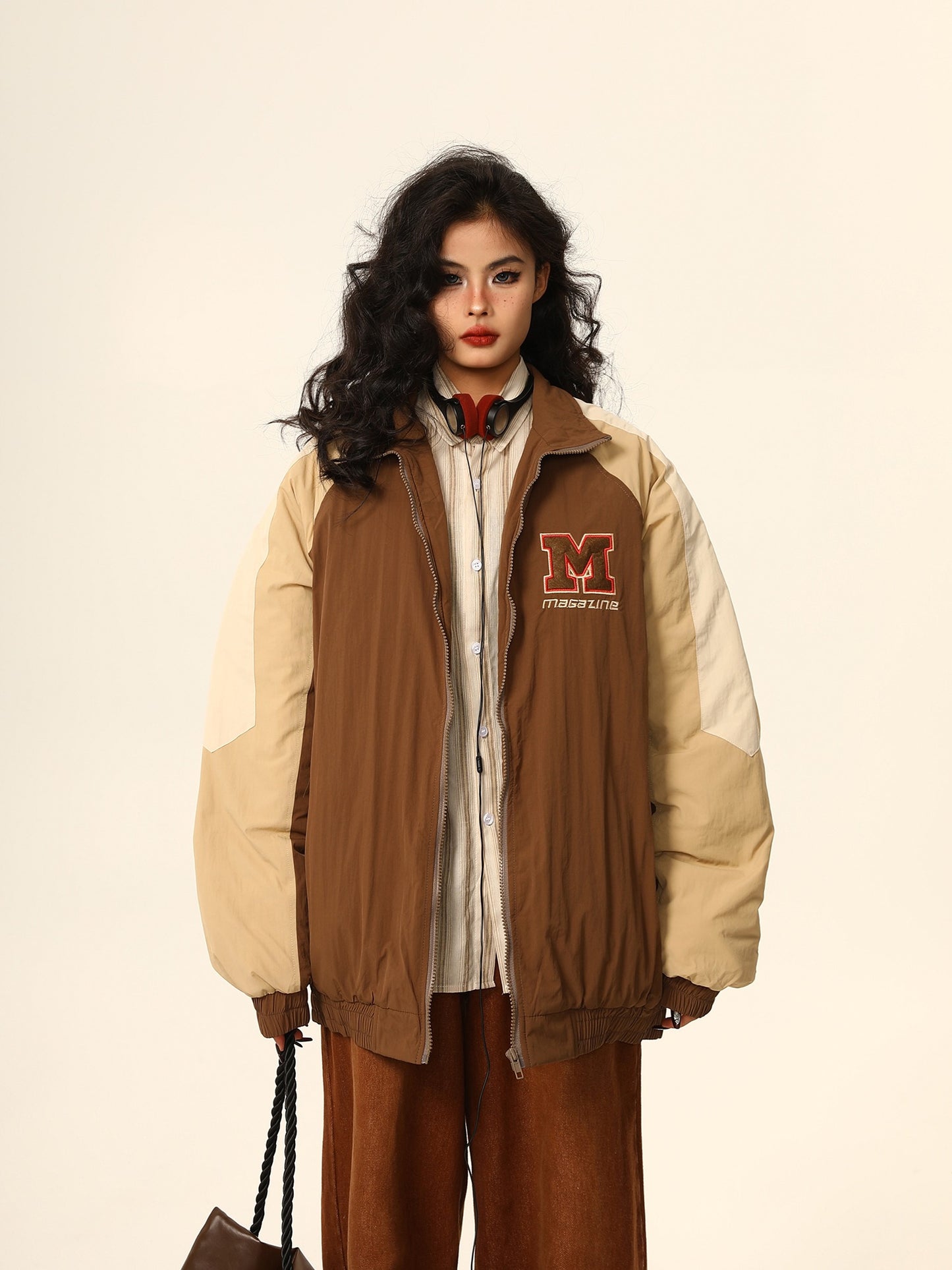 American Loose Embroidered Letter Jacket