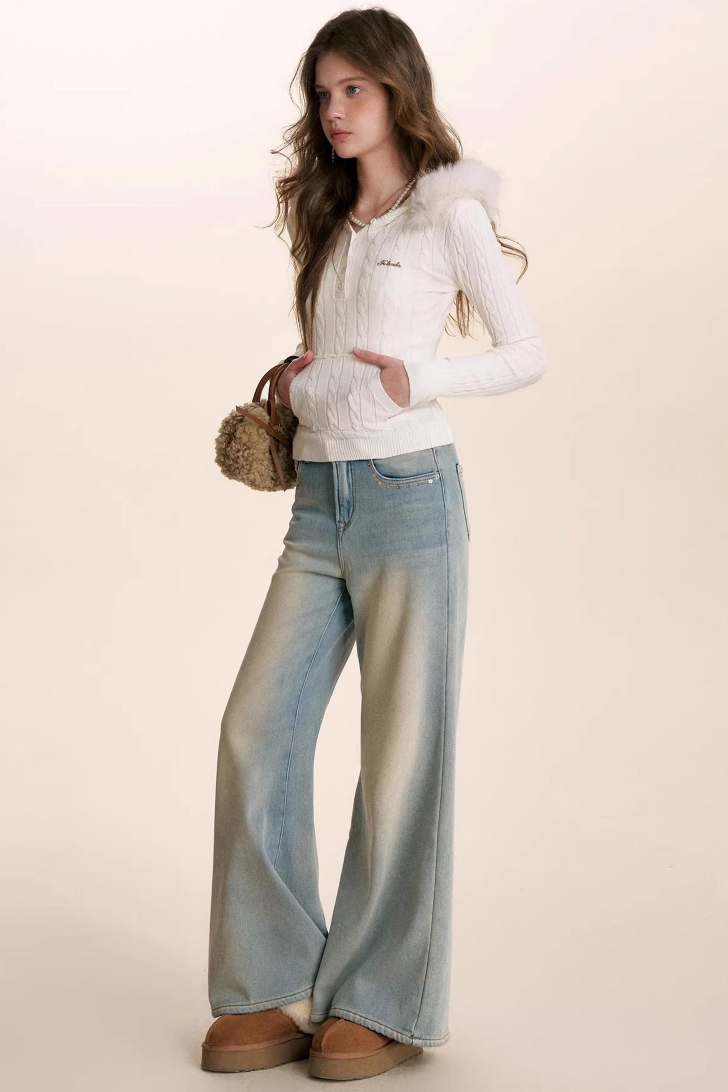 Plush Winter Fur Collar Sweater