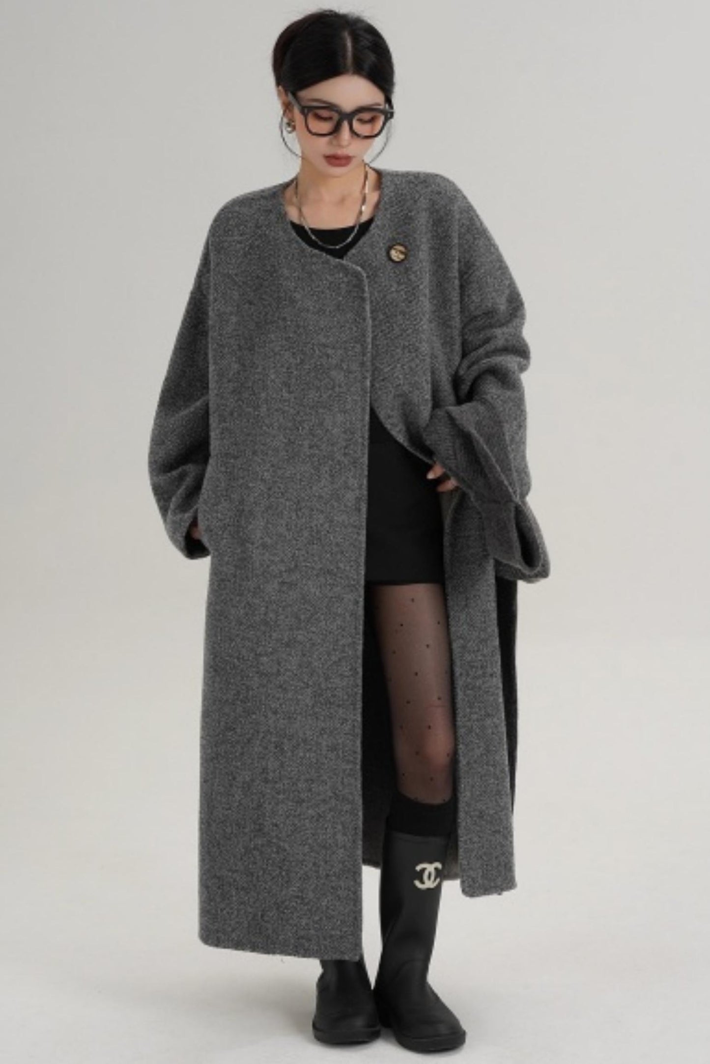 Hooded Double-Sided Wool Coat
