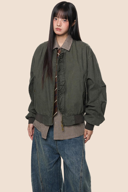 Vintage Distressed Baseball Jersey Jacket