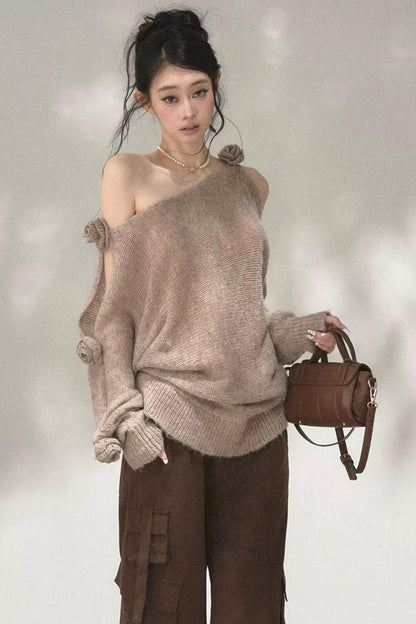 Asymmetrical Wool Mohair Knit Top