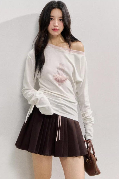 Spliced Collegiate Pleated Skirt