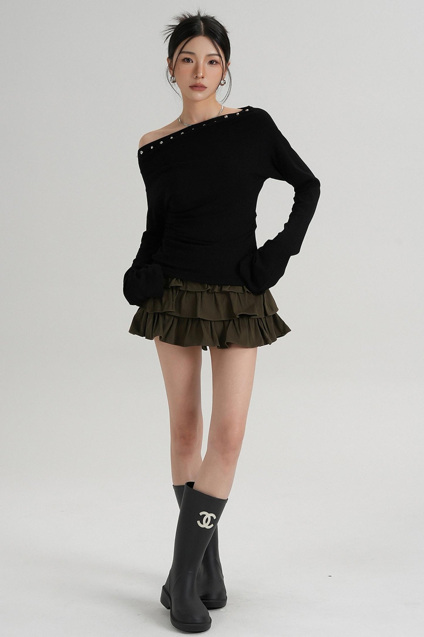 Classic High Waisted Pleated Skirt