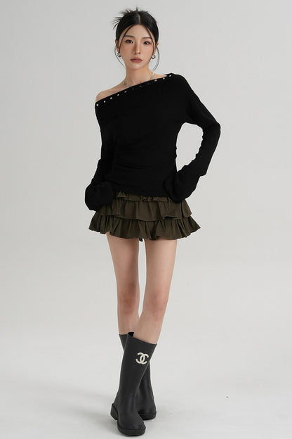 Classic High Waisted Pleated Skirt