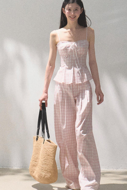 Wide-Leg Tencel Hemp Pants Set-Up