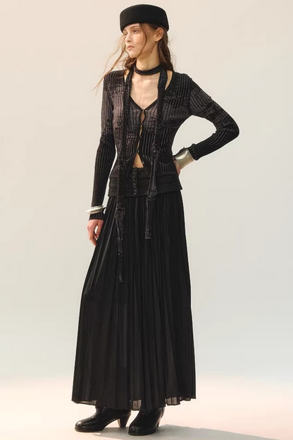 Melierte Strickjacke