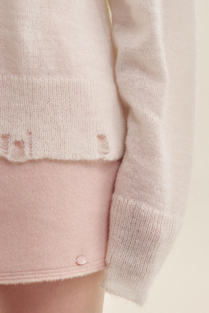 Colorful Mohair Floral Knit Sweater