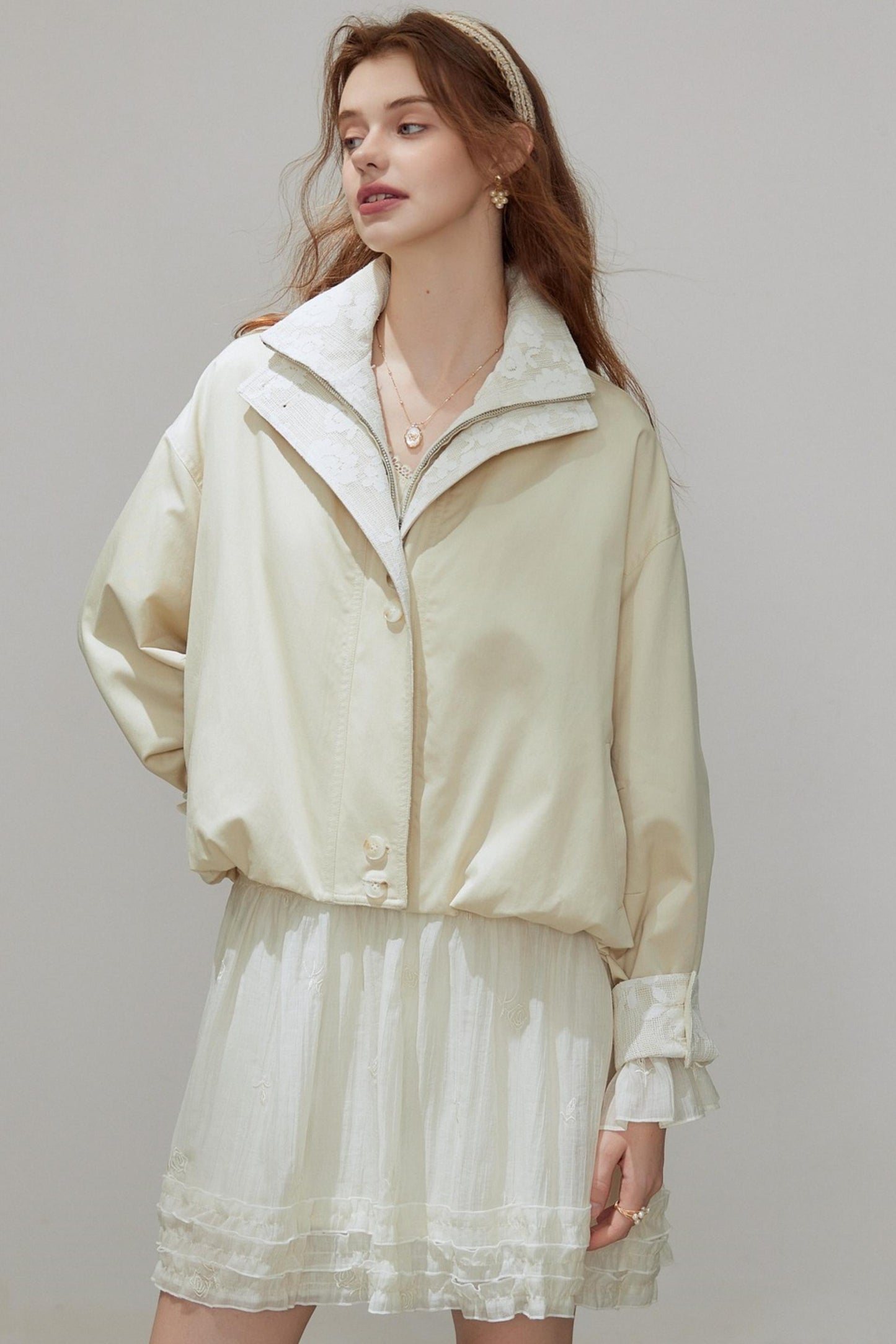 Lace Autumn Trench Coat