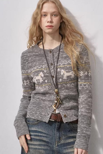 Fair Isle Floral Cardigan