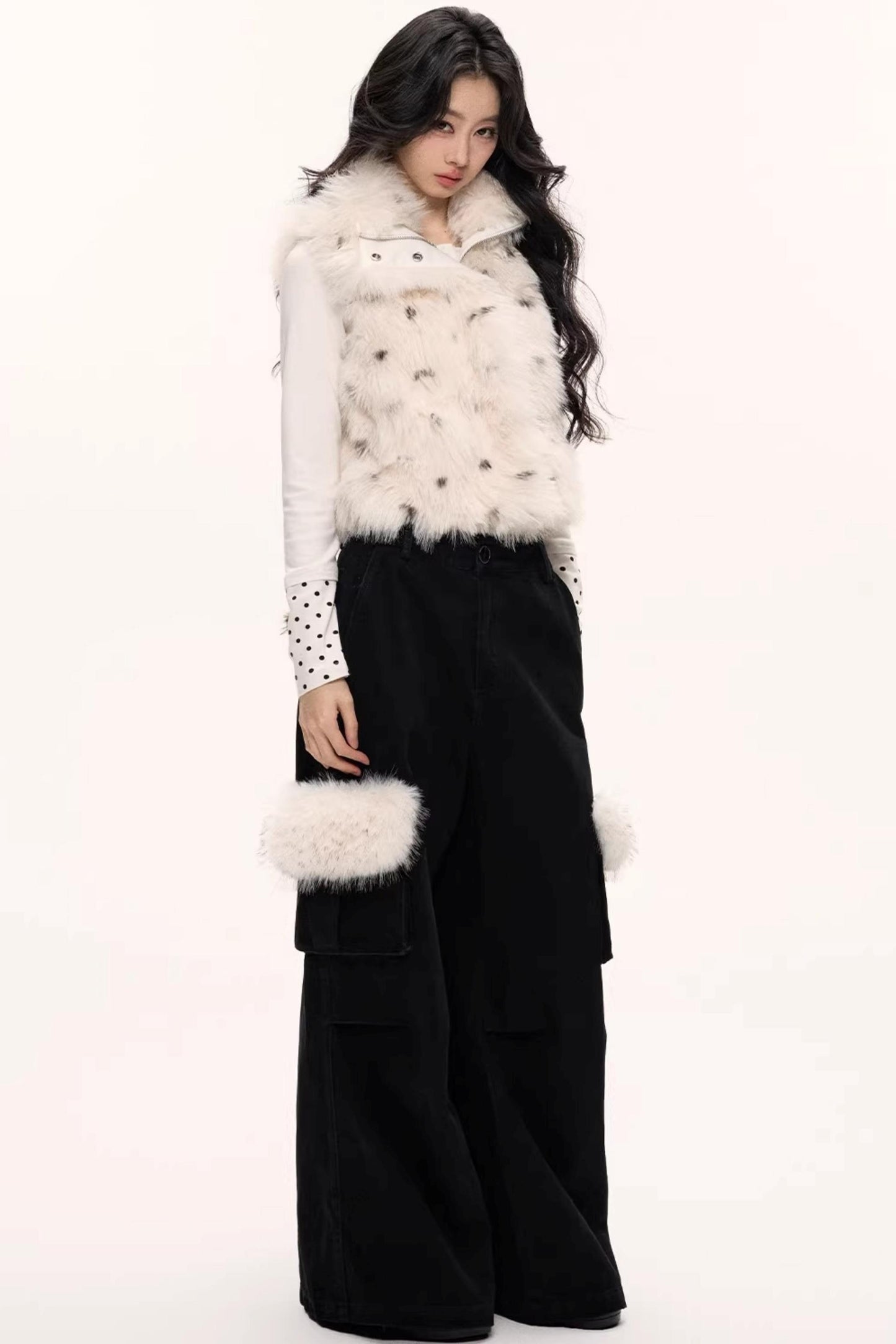 Fluffy Leopard Magic Fur Vest Jacket