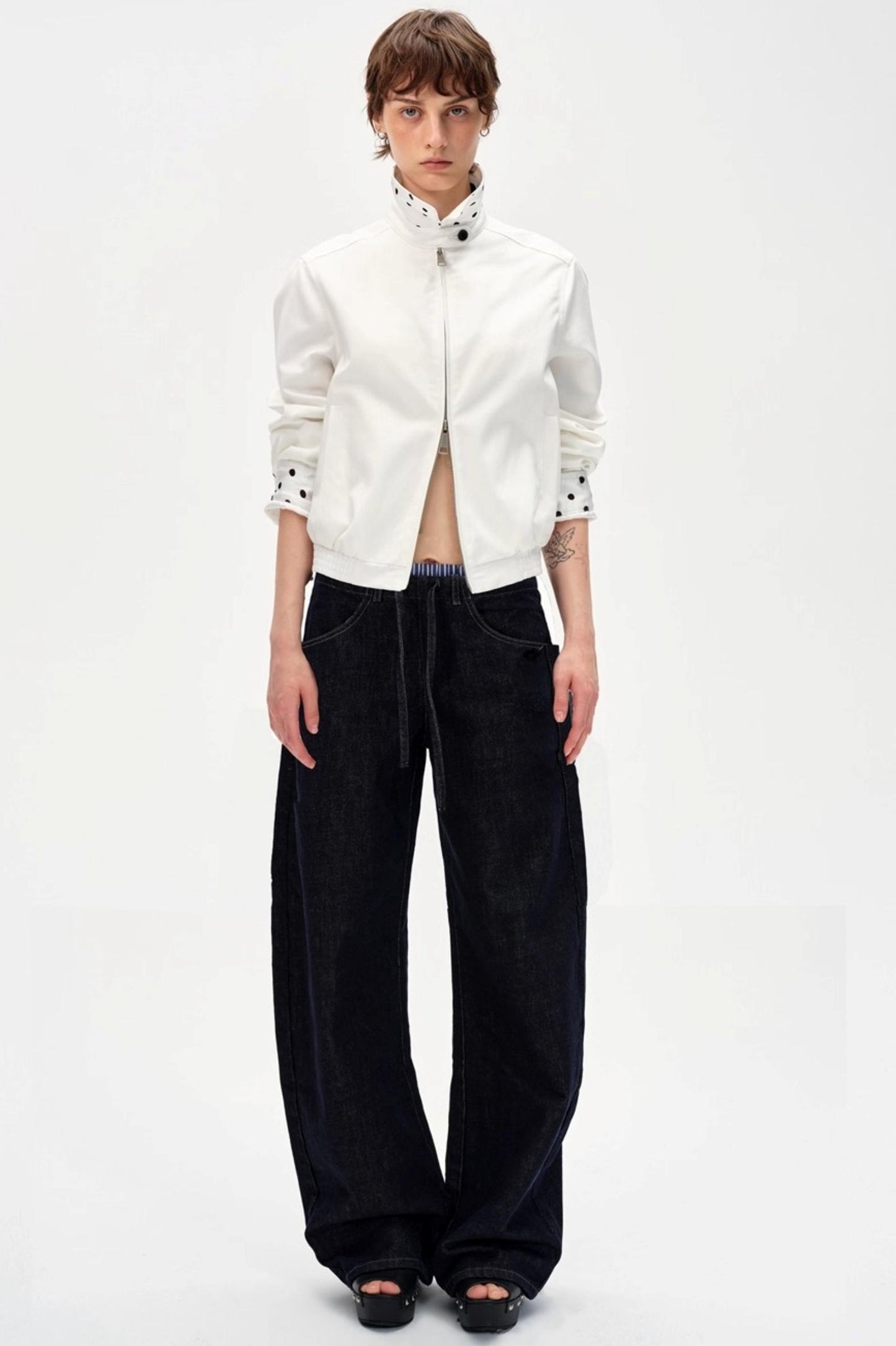 Cow Color Slim-Fitting Cotton Straight-Leg Pants