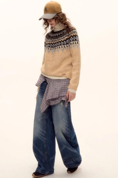 Wool Blend Fair Isle Sweater