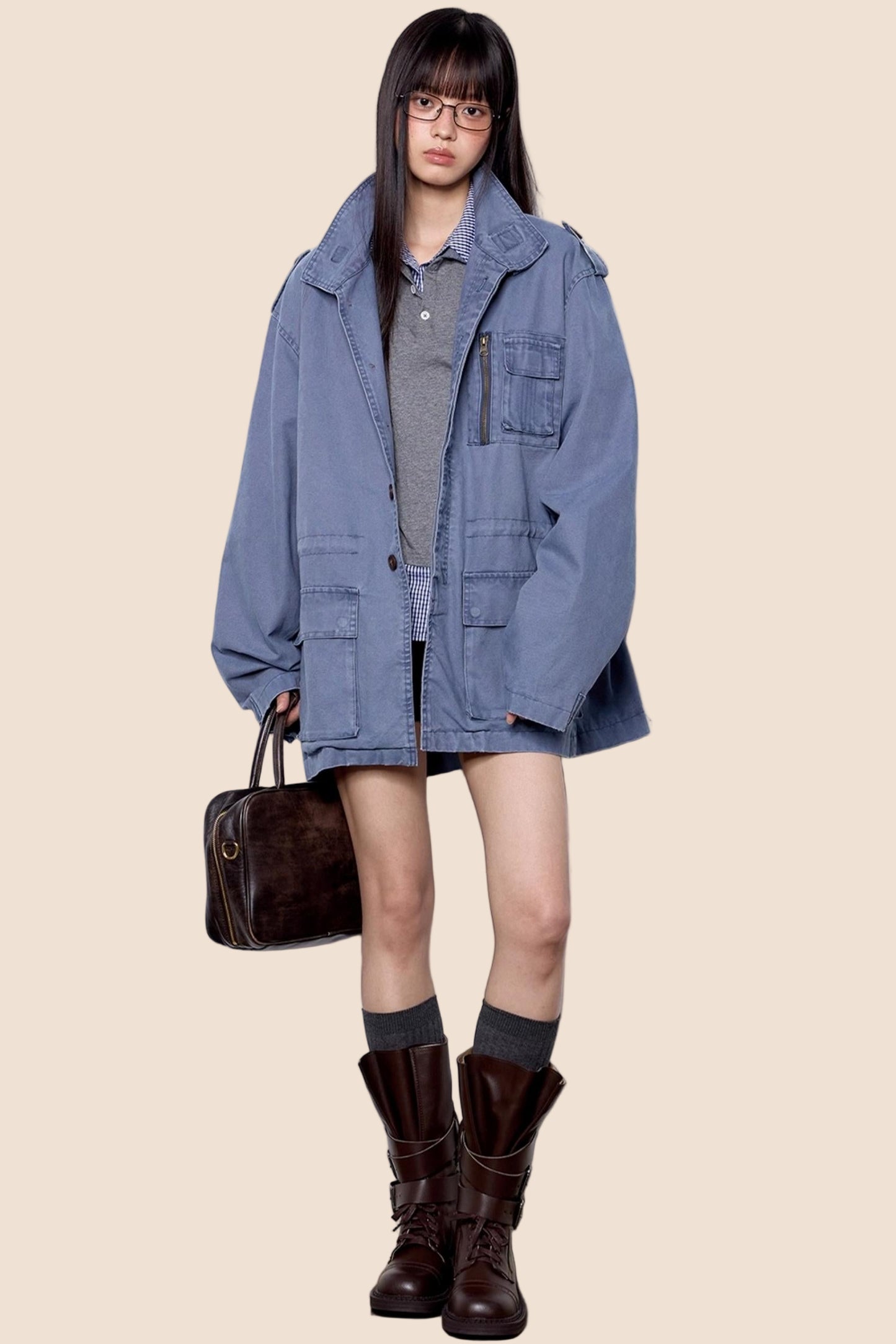 Vintage Cargo Zip Jacket