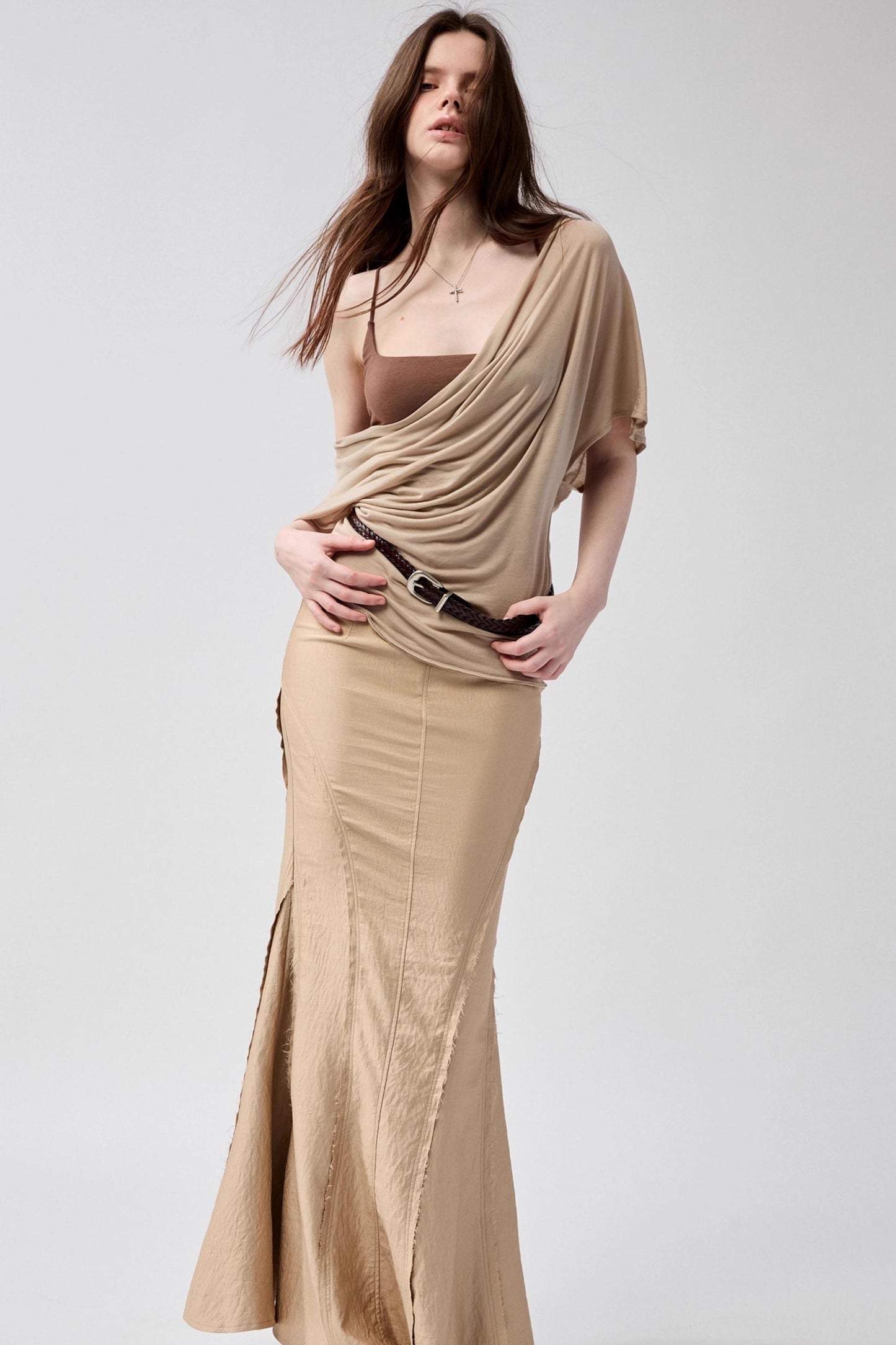 Waist Line Khaki Top