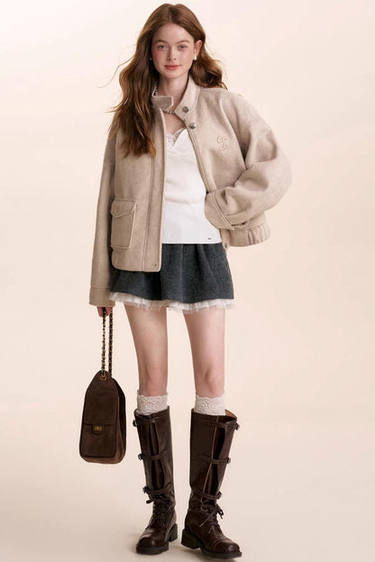 Wool Blend Patchwork Skirt