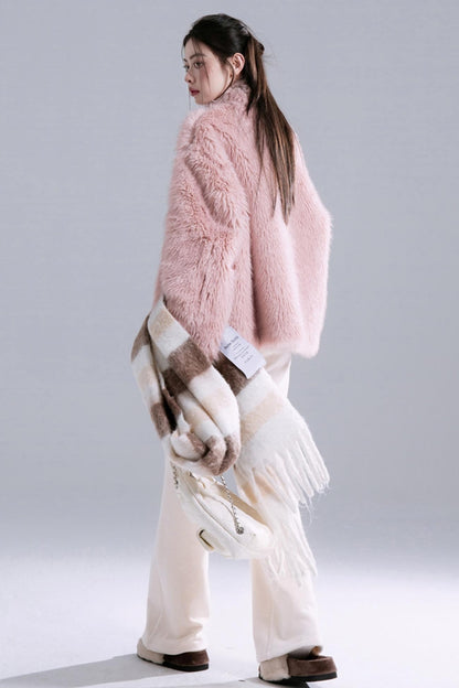 Frost Gray Reversible Fur Jacket