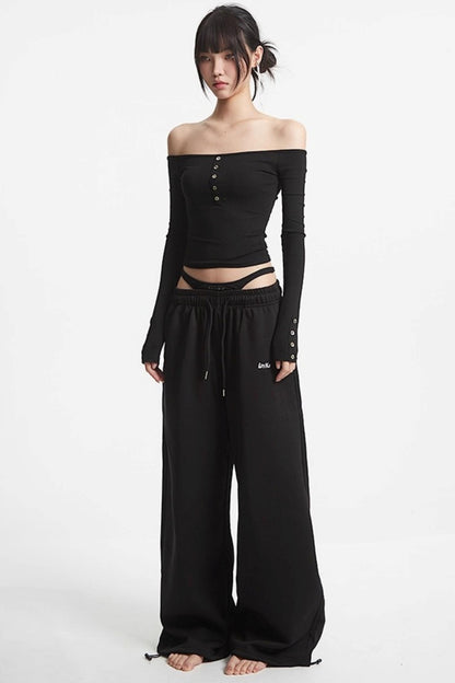 One-Shoulder Long Sleeve T-Shirt