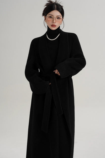 Elegant Double-Sided Long Wool Coat