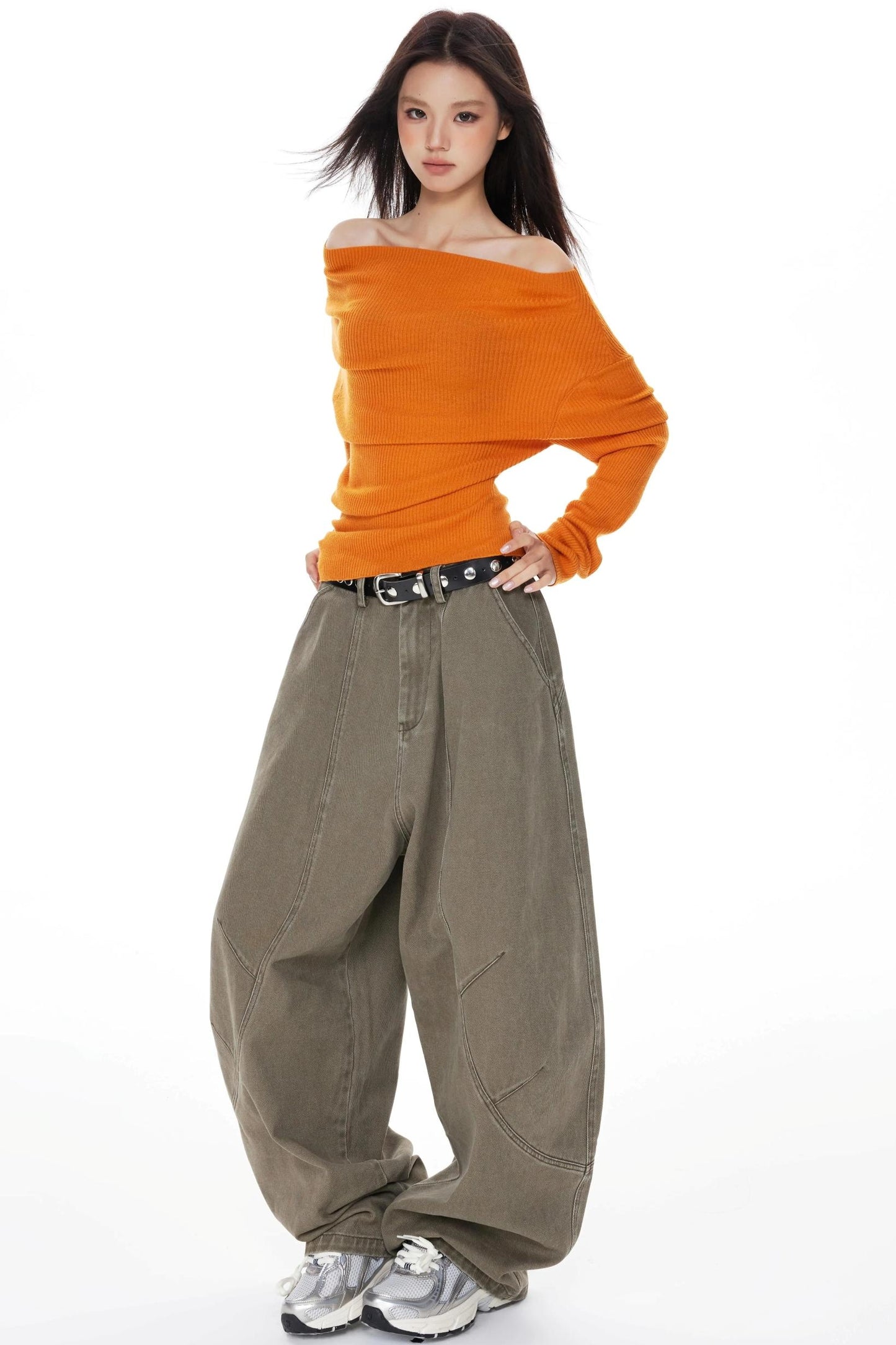 One-Shoulder Knit Sweater