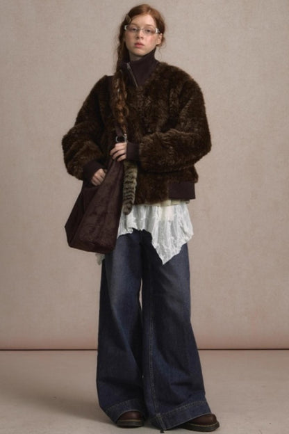 Thickened Lambswool Suede Jacket