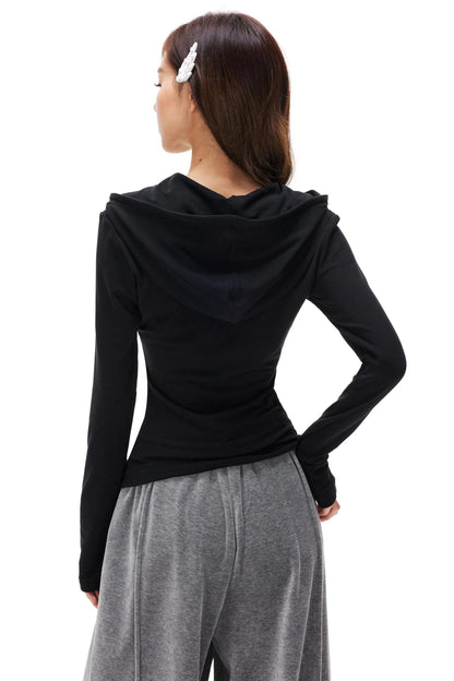 Lyocell Tencel Slim Hooded Top