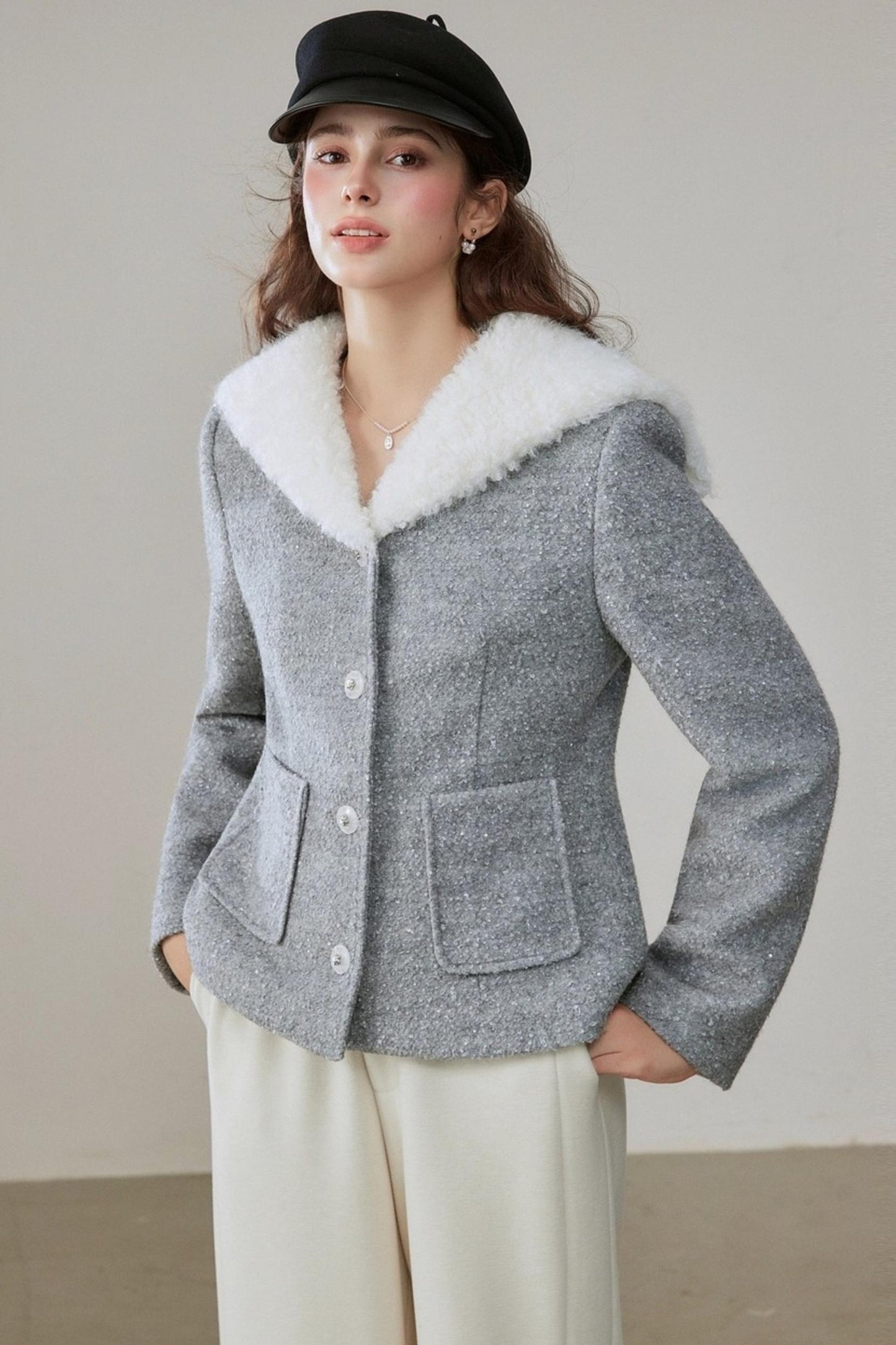 High-Waisted Velvet Wide-Leg Pants