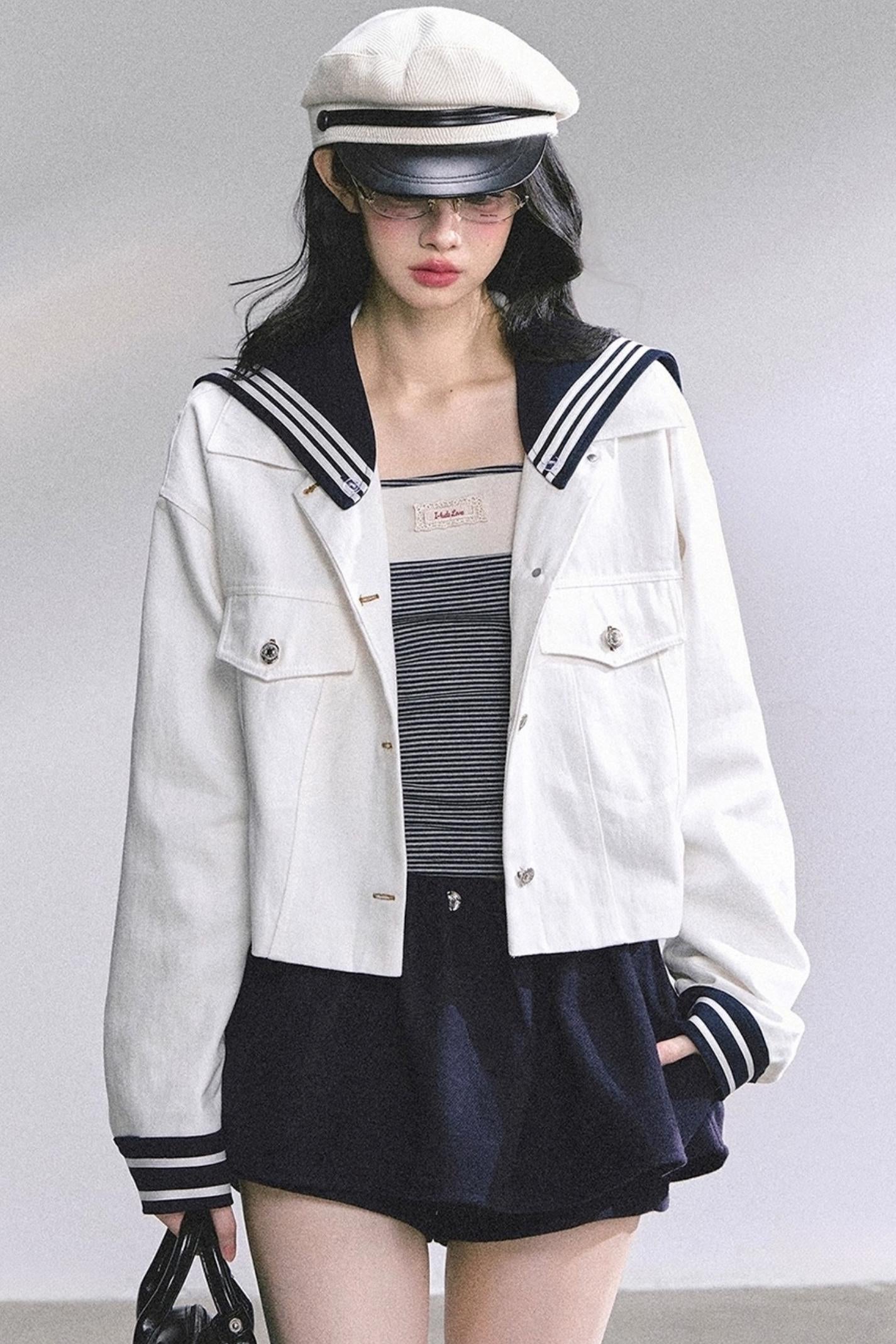 Luxury Denim Cargo Jacket