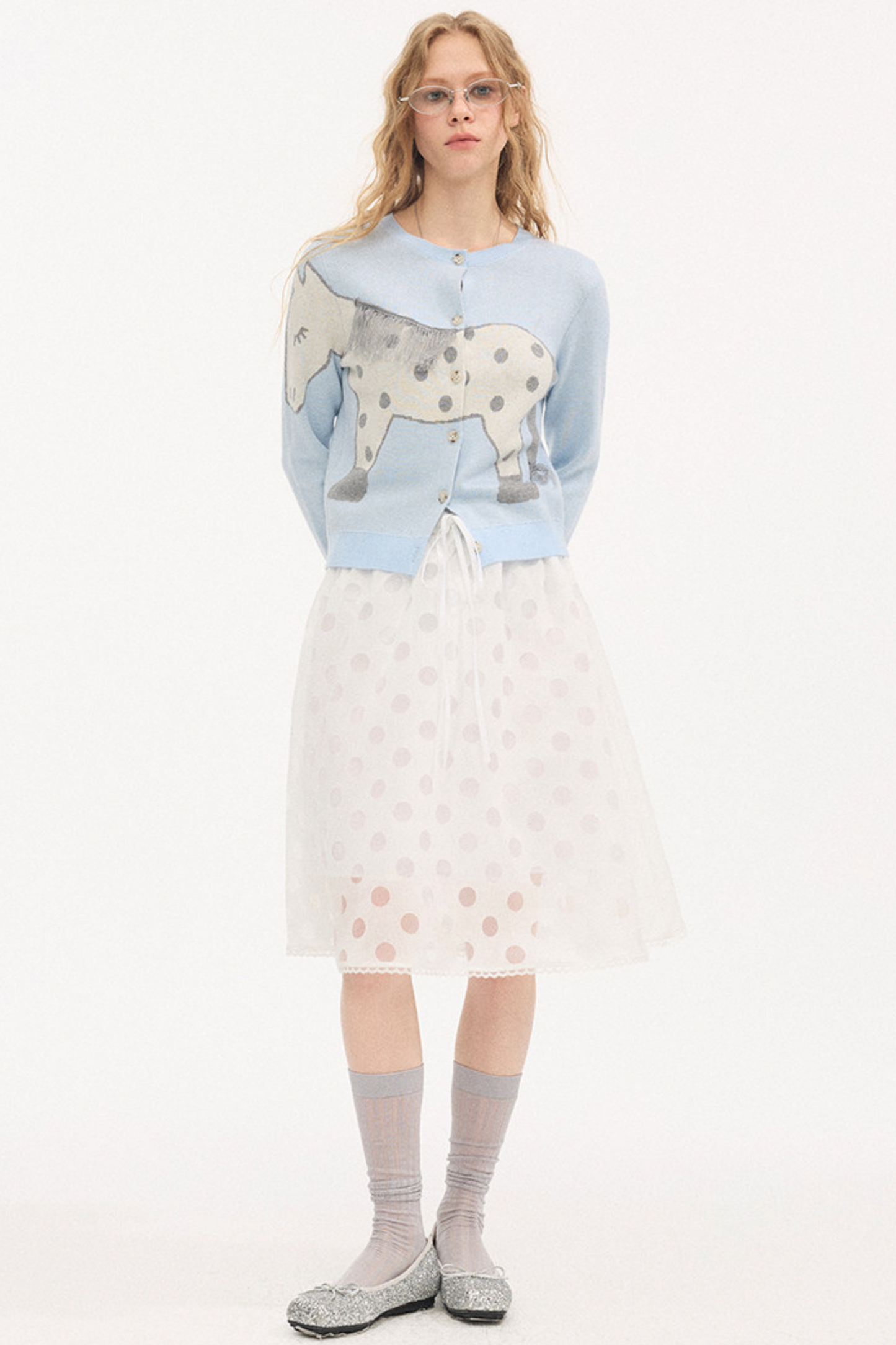 Polka Dot Knit Cardigan