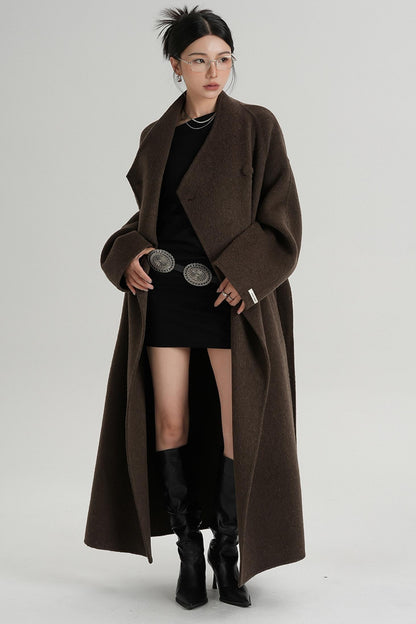 Temperament Coffee Wool Coat