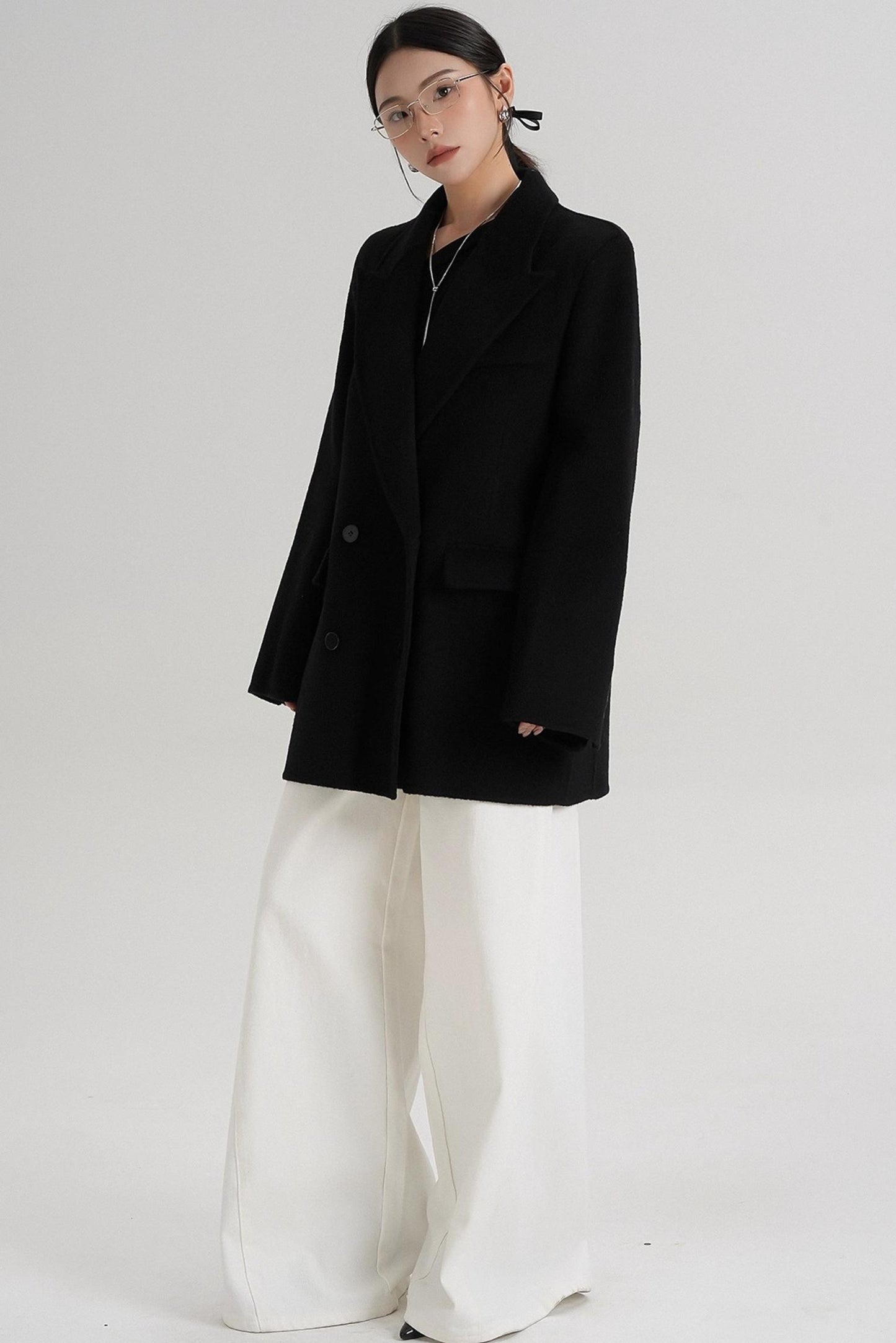 Medium-Length Temperament Wool Coat