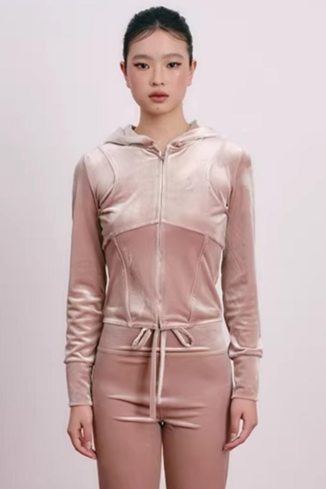 Velvet Embroidered Sweatshirt and Pants Set