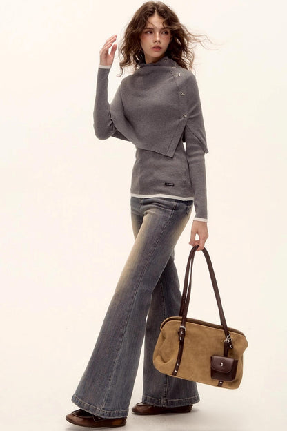 Wool Color-Block Top Set