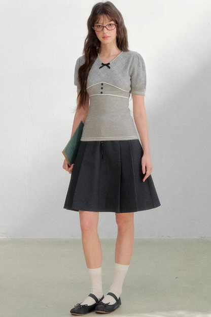 Retro Patterned Knit Top