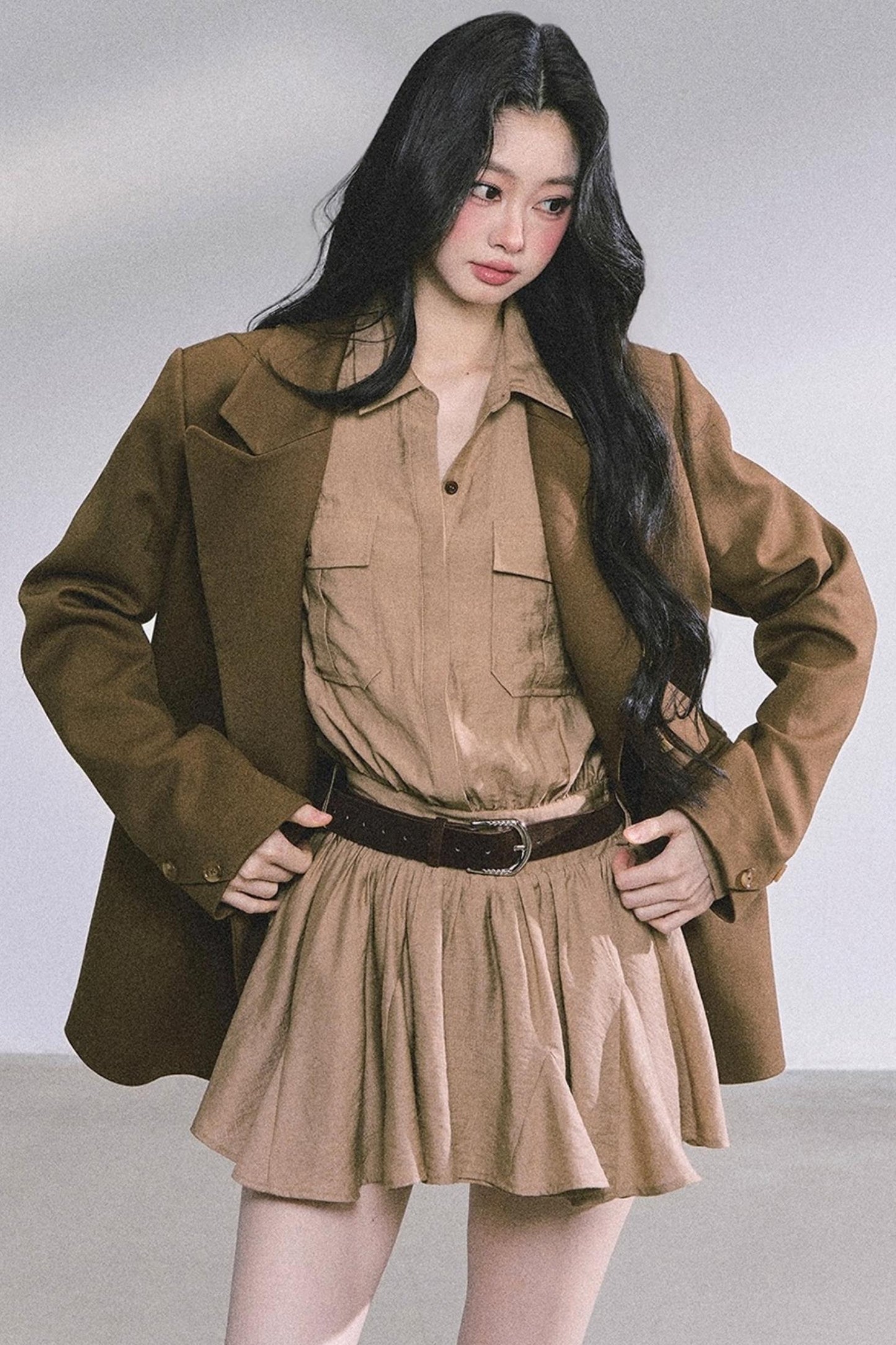 Plaid Two-Piece Winter Dress Set-Up