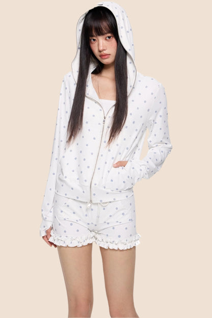 Summer Polka Dot Hoodie Set-Up