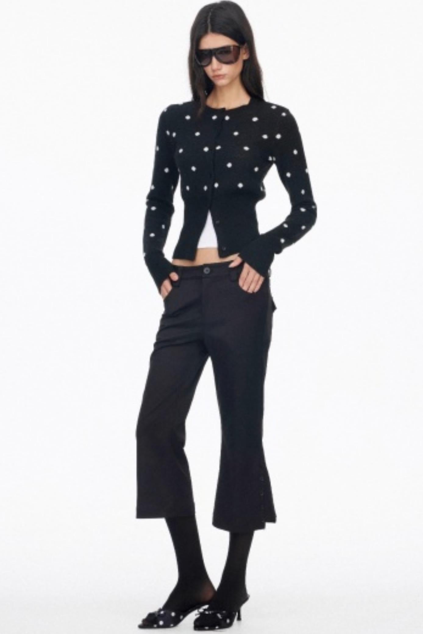 Vintage Polka Dot Base Knit Cardigan