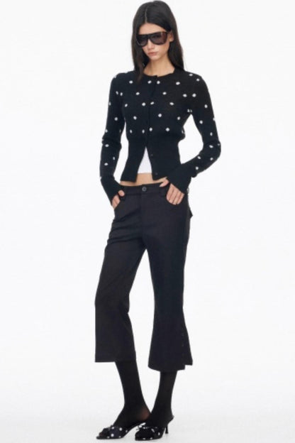 Vintage Polka Dot Base Knit Cardigan